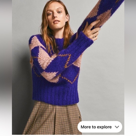 LIMITED EDITION INTARSIA MOHAIR SWEATER - Women - Massimo Dutti size small - Picture 2 of 14